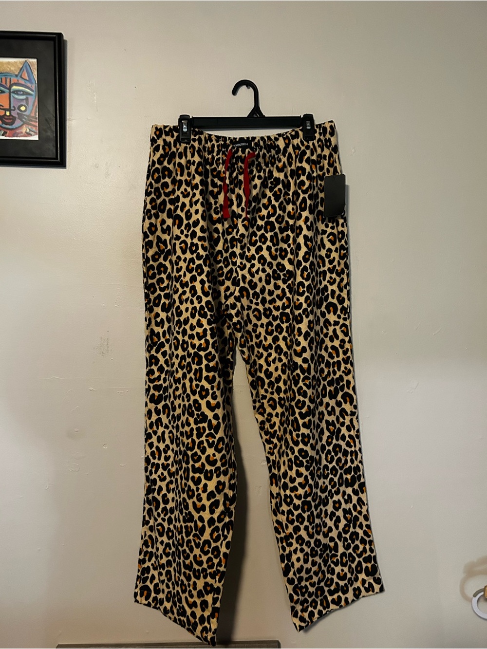 Nordstrom Leopard-Print Pajama Pants with Red Drawstring